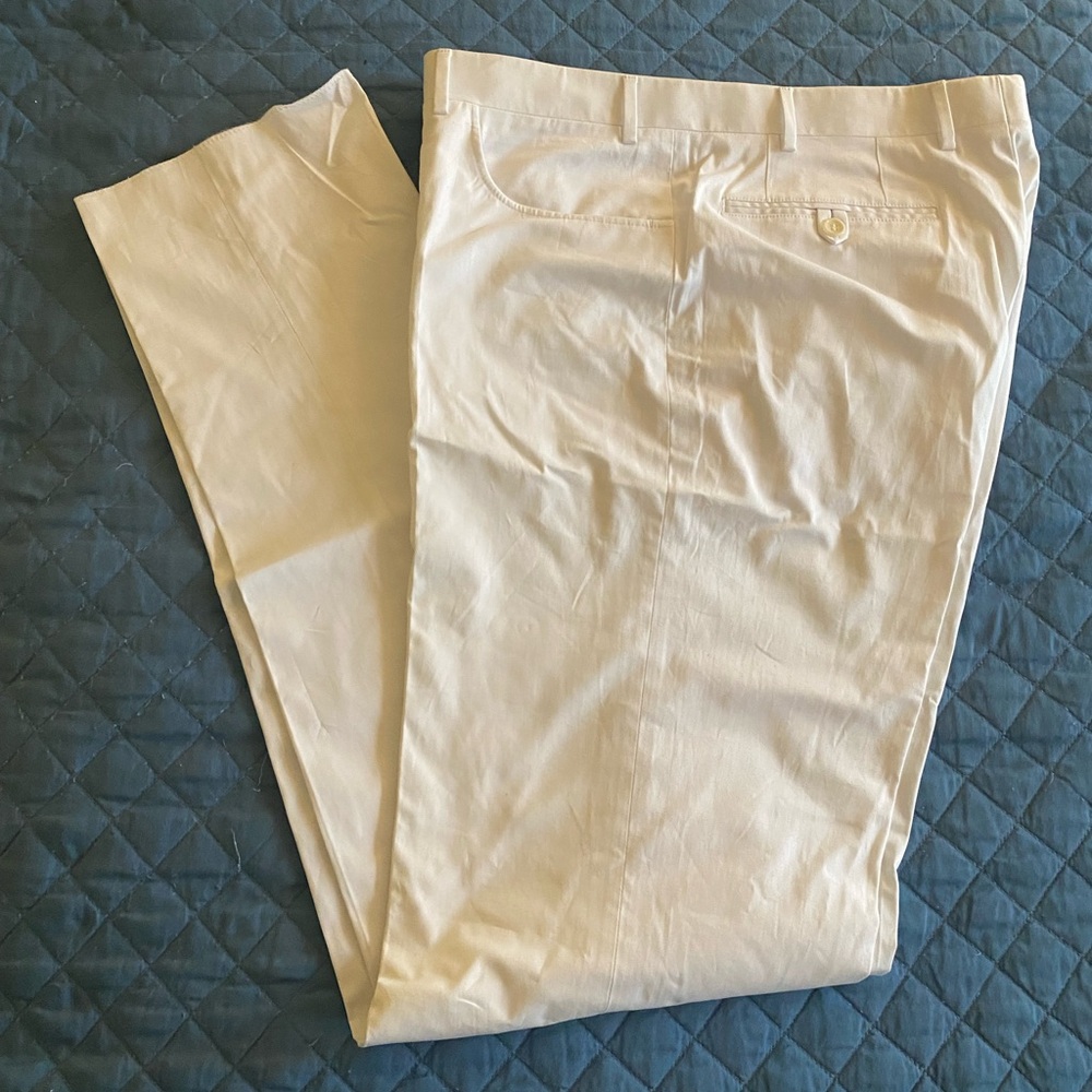 Men’s Canali Dress Pants Sz 36 White not hemmed and unworn. Stain.